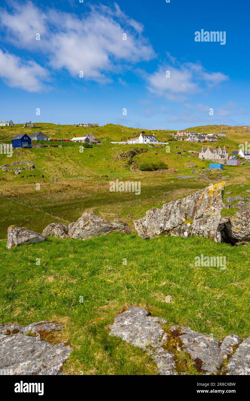 The village of Bhaltos on the Isle of Lewis Stock Photo