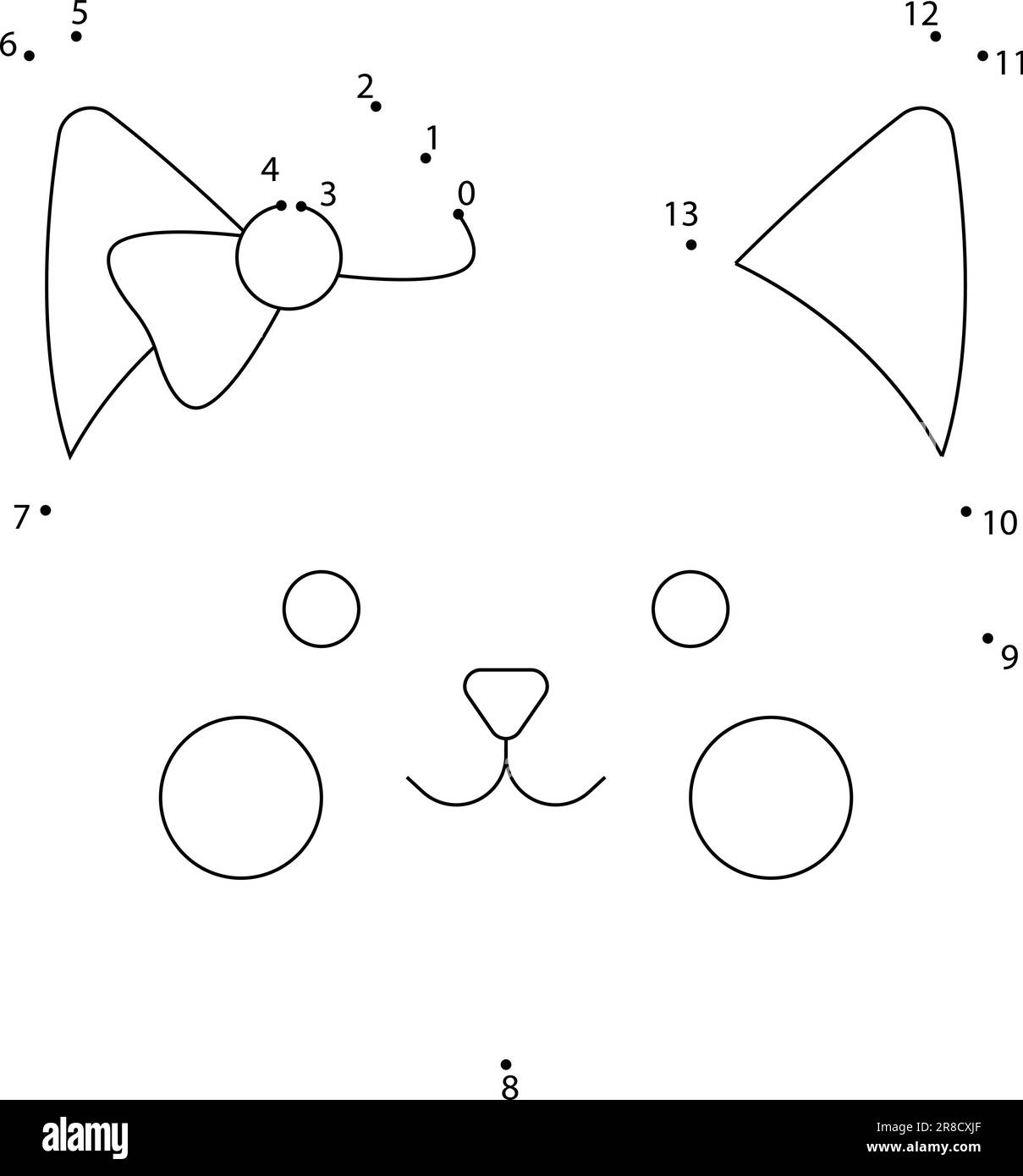 Connect the dots game. Cat printable worksheet for kids. Can be used as ...