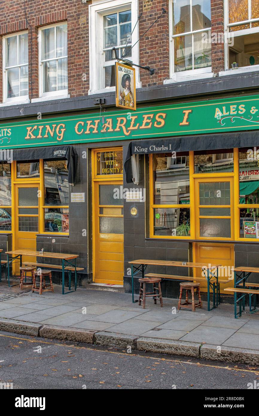 King Charles I pub , Northdown Street , London Stock Photo