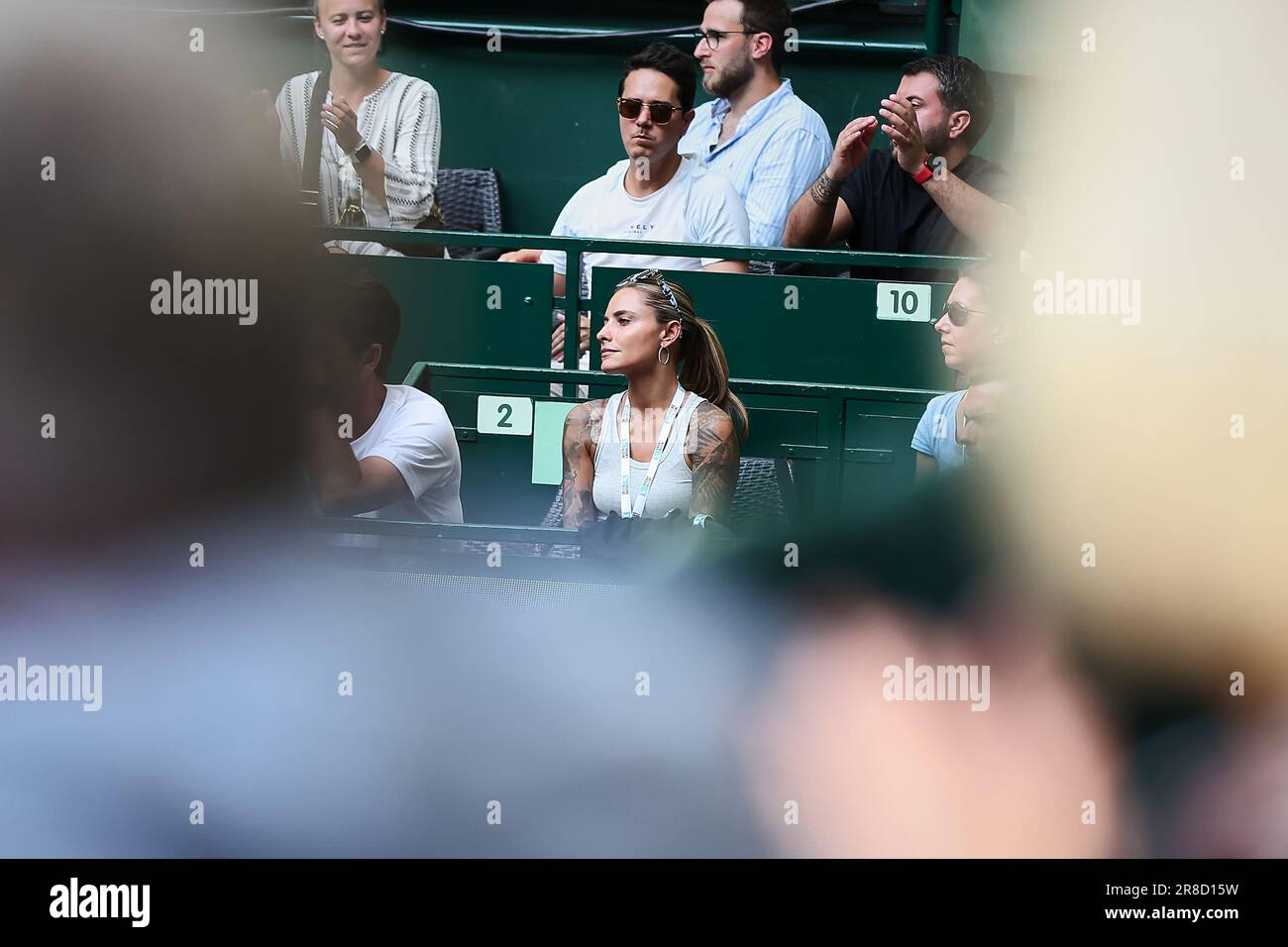 Halle, Westfalen, Germany. 20th June, 2023. SOPHIA THOMALLA (GER) in the Players Box in action during the Terra Wortmann Open at Owl Arena (Credit Image: © Mathias Schulz/ZUMA Press Wire) EDITORIAL USAGE ONLY! Not for Commercial USAGE! Stock Photo