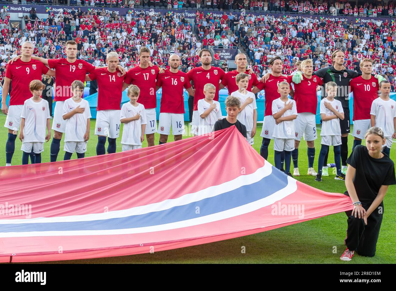 Oslo, Norway 20 June 2023 Norway team line up during the UEFA European  Championship qualifying round match between Norway and Cyprus held at the  Ullevaal Stadium in Oslo, Norway credit: Nigel WaldronAlamy