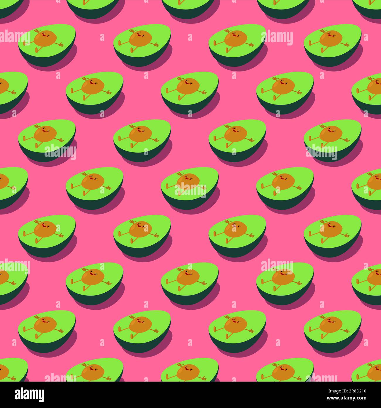 Avocado cartoon pattern seamless. Baby fabric texture Stock Vector