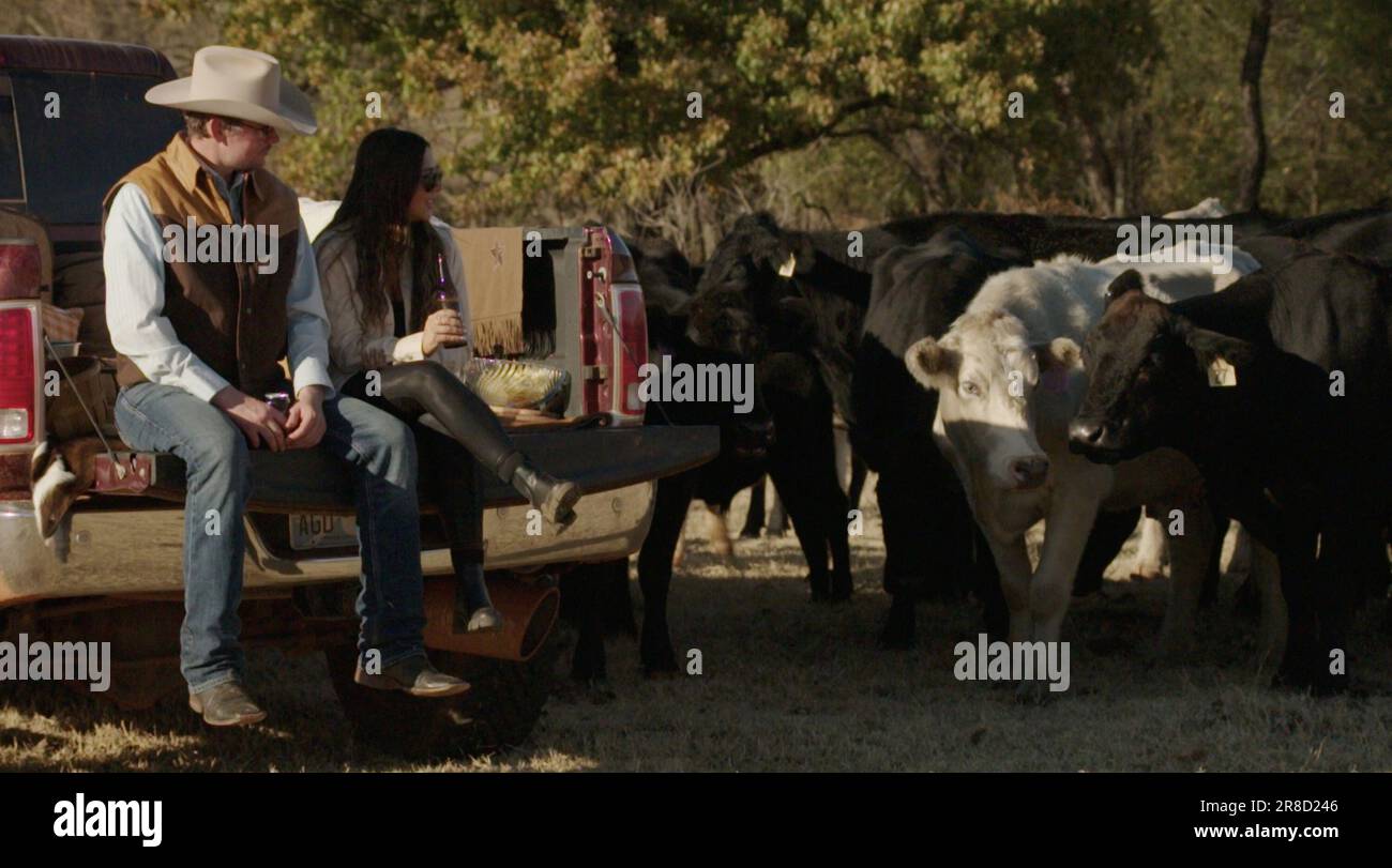 FARMER WANTS A WIFE, from left 'farmer' Landon Heaton, Ashley Larea