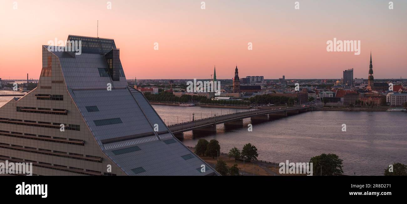 Aerial view of the National Library in Riga Stock Photo - Alamy
