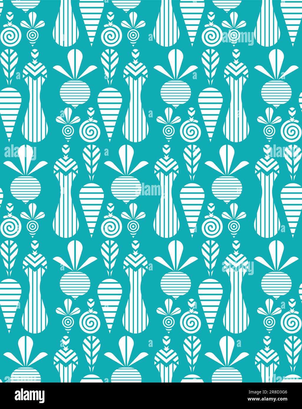 Vegetables geometric pattern seamless. Vegetable background Stock Vector
