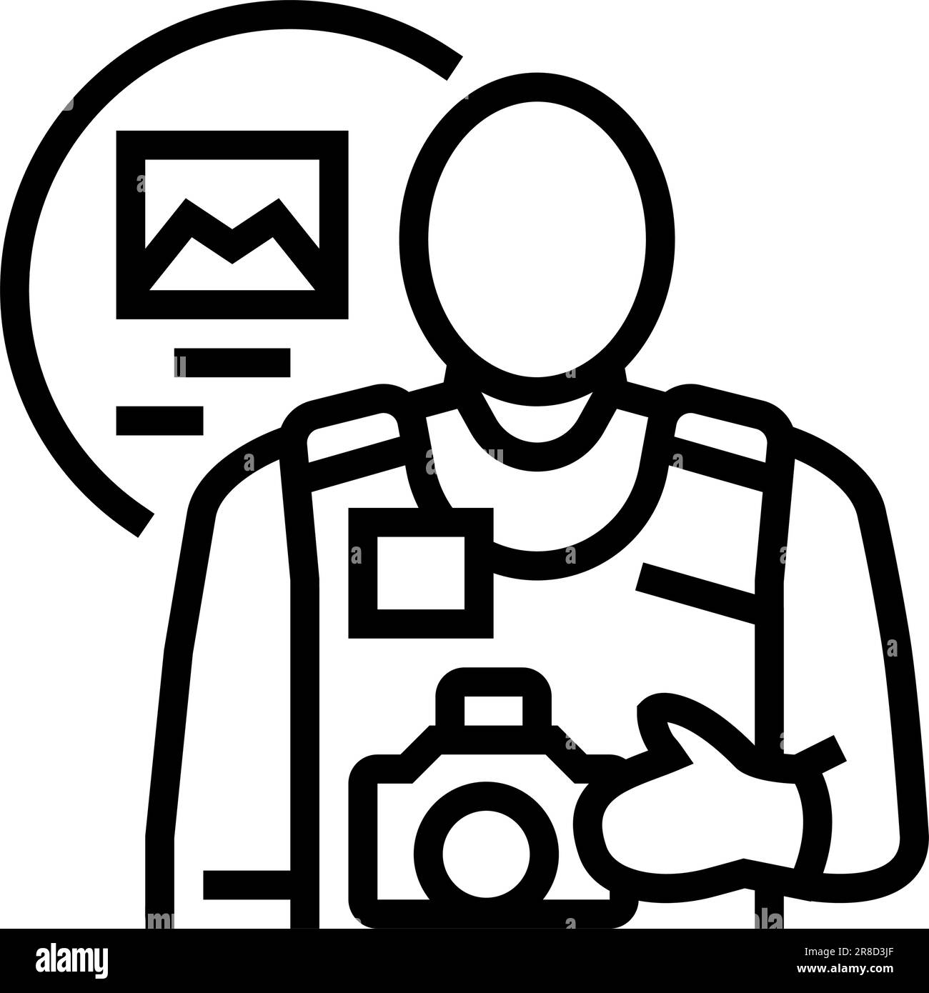 photojournalist news media line icon vector illustration Stock Vector