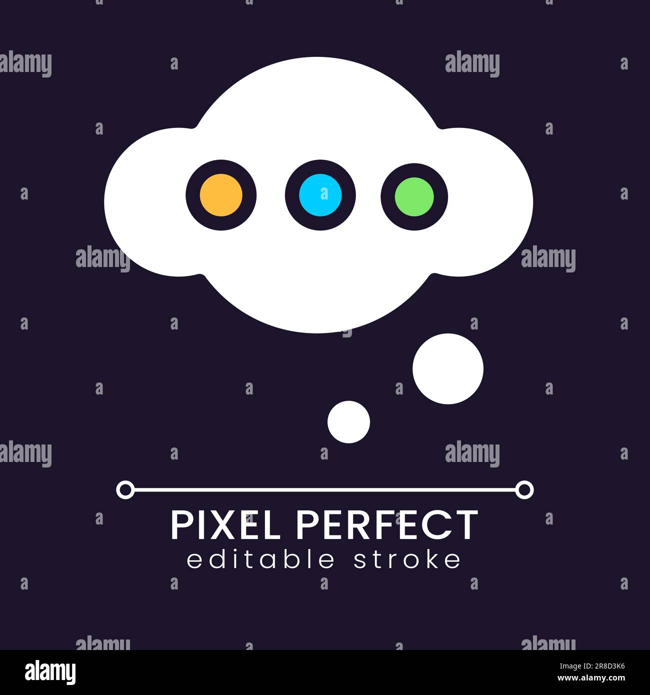 Thinking pixel perfect RGB color icon for dark theme Stock Vector