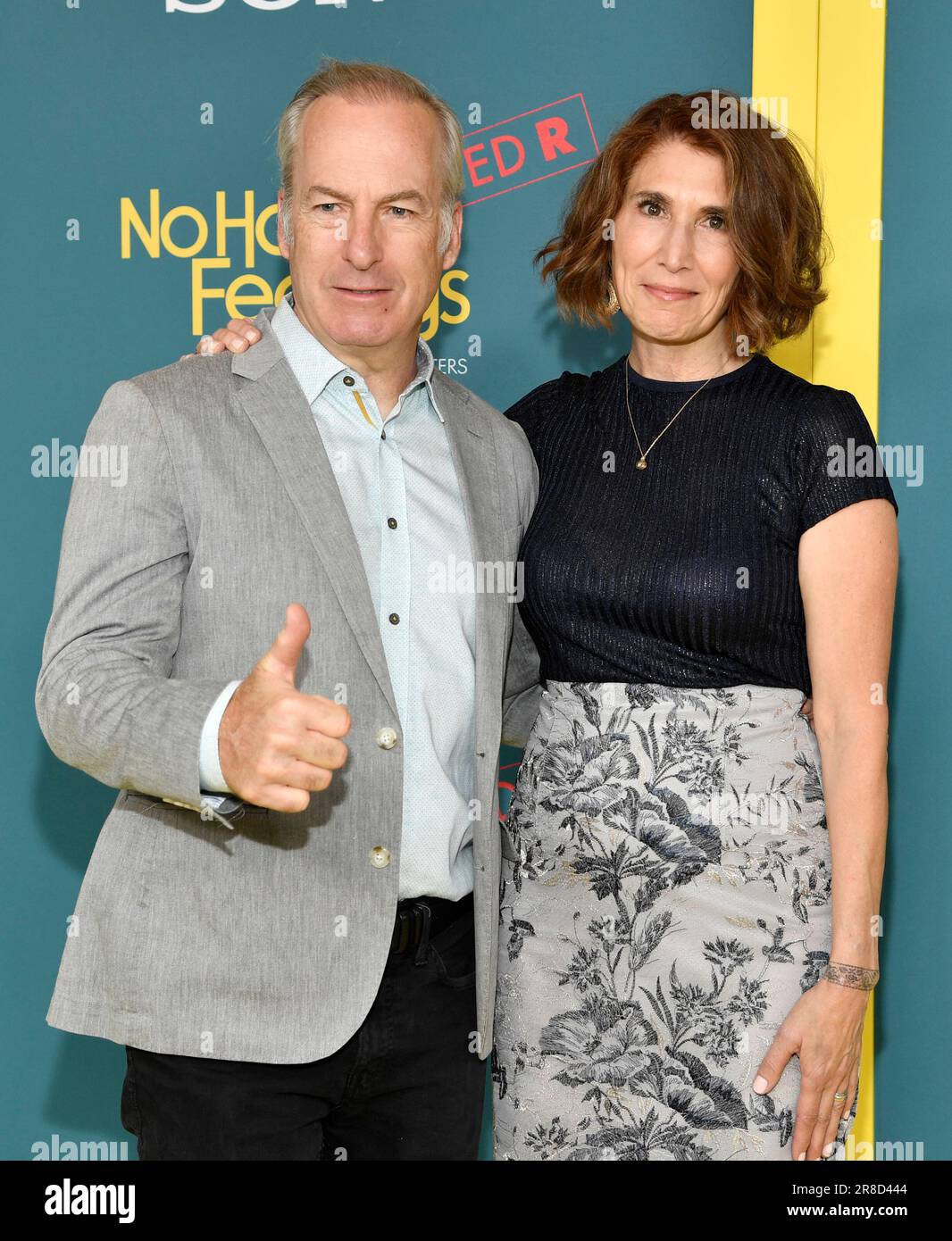 Bob Odenkirk, left, and Naomi Odenkirk attend the premiere for "No Hard