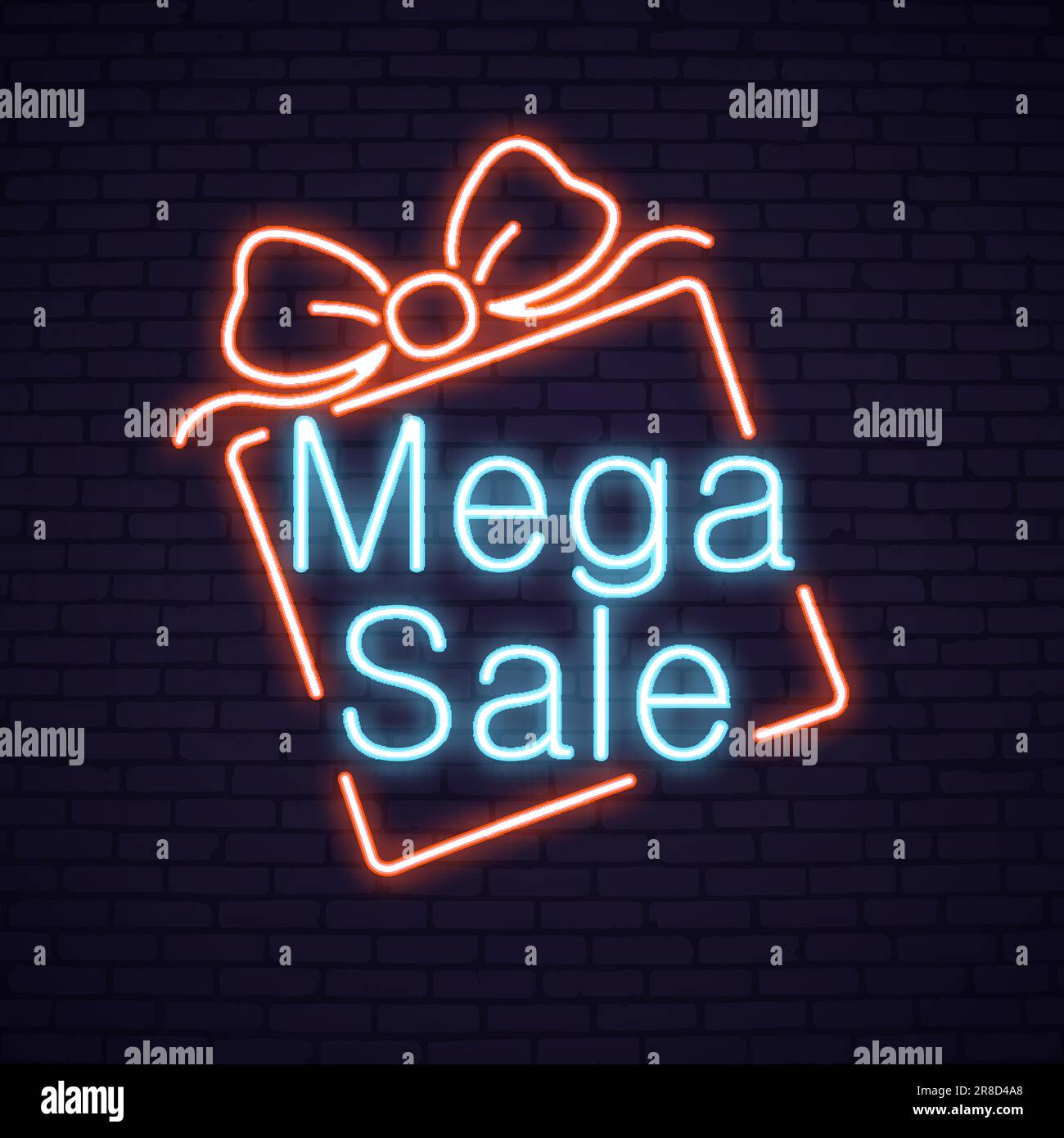 Neon Easter Sale template set Stock Vector