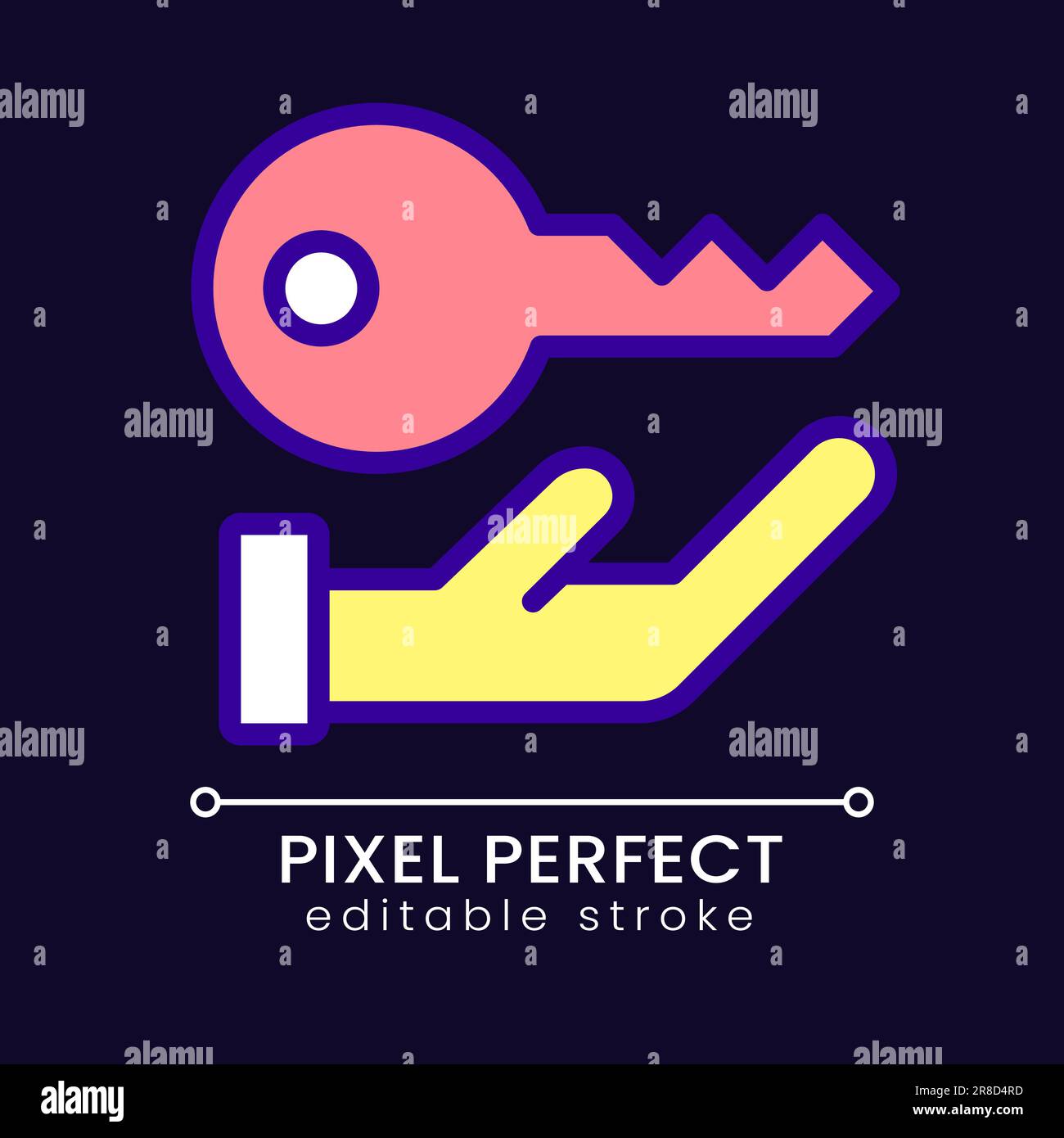 Key pixel perfect RGB color icon for dark theme Stock Vector Image ...