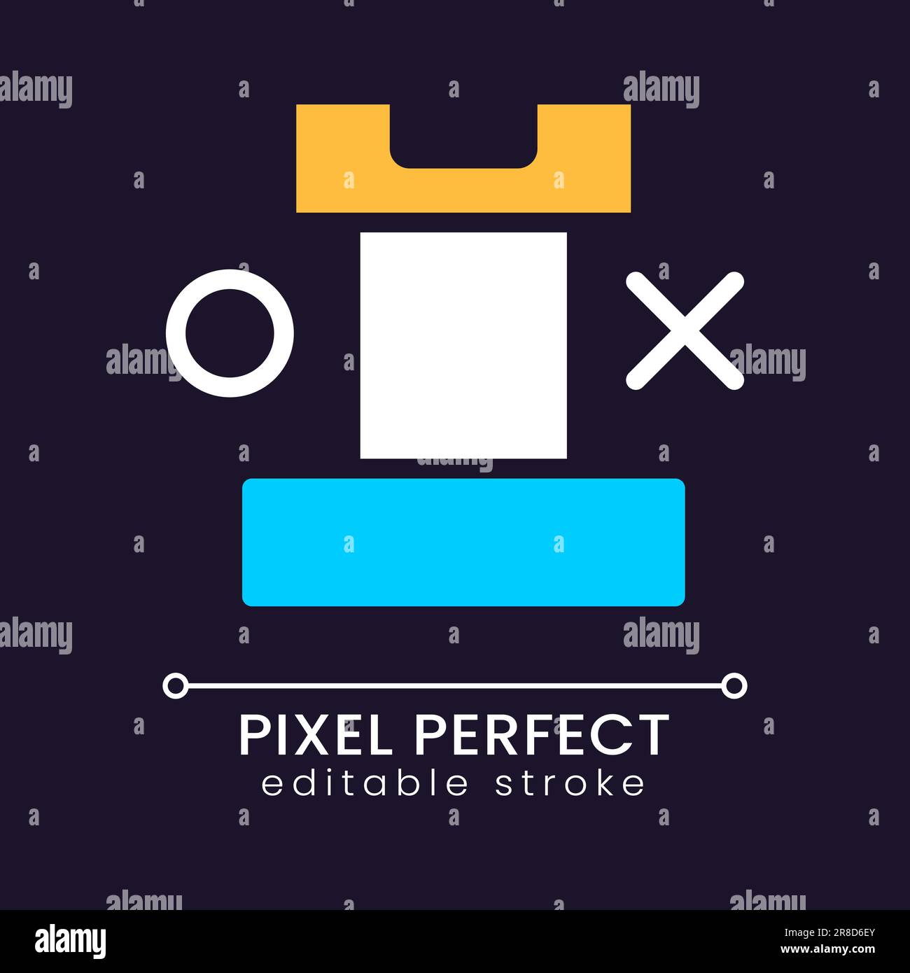 Rook pixel perfect RGB color icon for dark theme Stock Vector Image ...