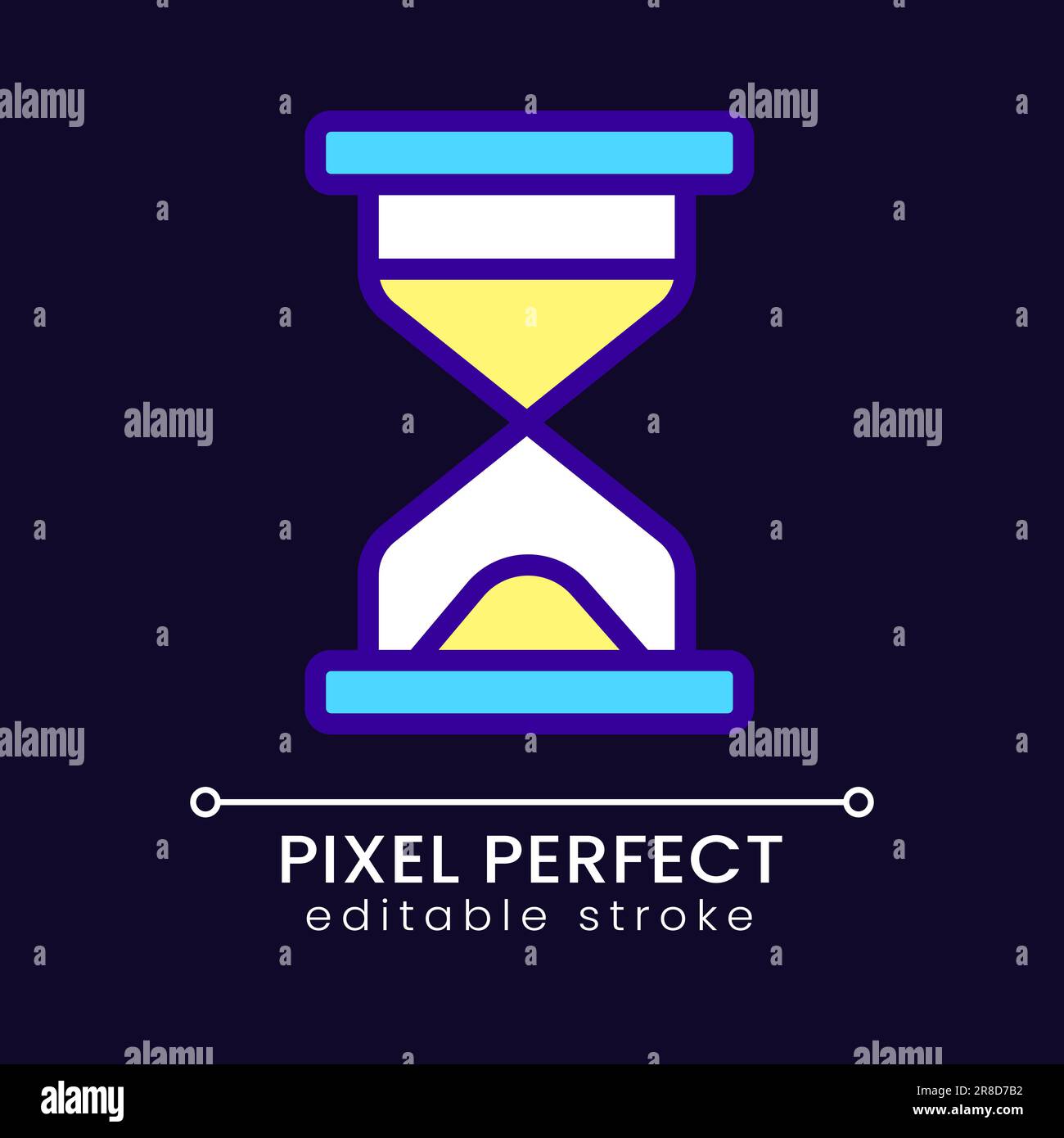 Hourglass pixel perfect RGB color icon for dark theme Stock Vector ...