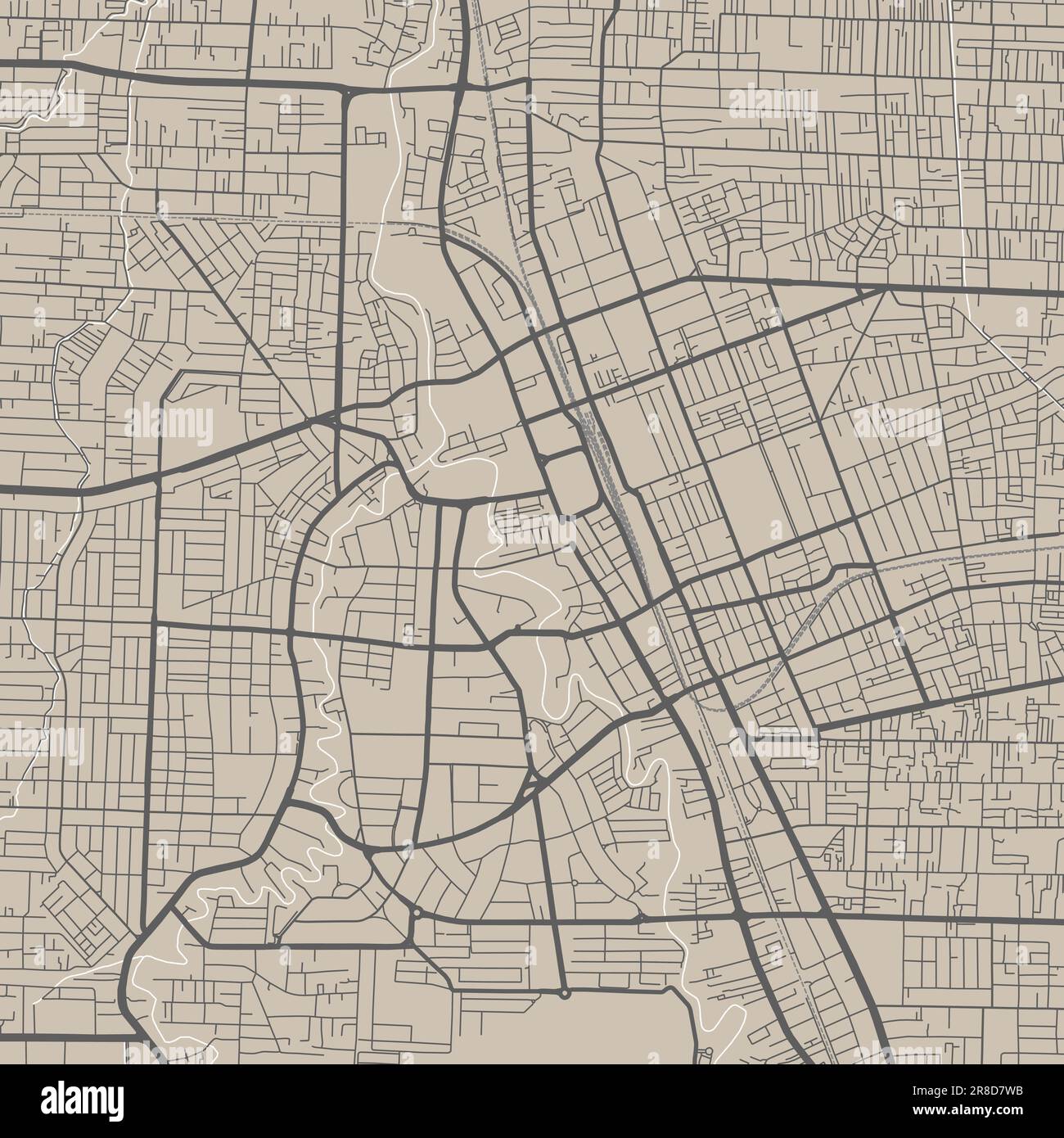 Vector map of Medan, Indonesia. Urban city road map poster illustration. Medan map art. Stock Vector