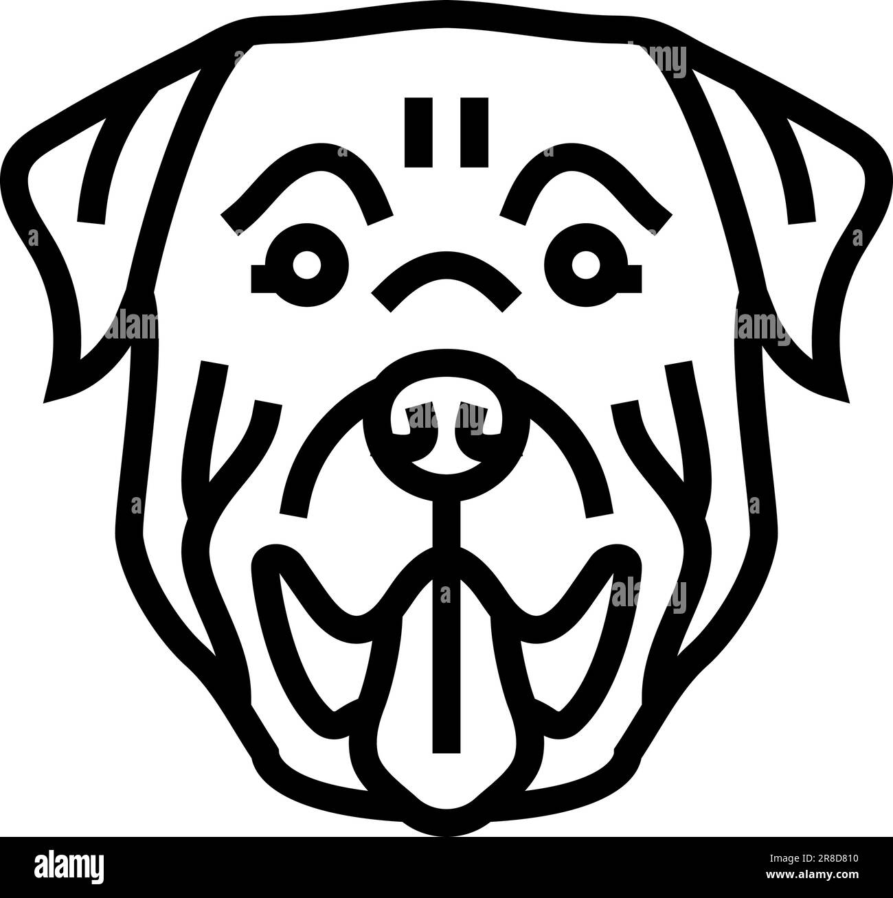 rottweiler dog puppy pet line icon vector illustration Stock Vector ...