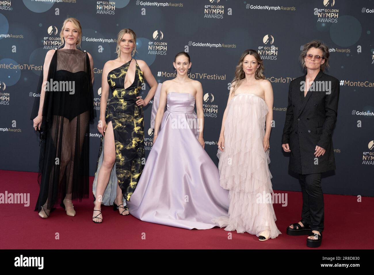 Monte Carlo, Monaco. 21st June, 2023. Ditte Hansen, Marie Bach Hansen, Marie Reuther, Louise Mieritz and Dorthe Riis Lauridsen attend the Golden Nymphs Award Ceremony during the 62nd Monte Carlo TV Festival on June 20, 2023 in Monte-Carlo, Monaco. Photo by David Niviere/ABACAPRESS.COM Credit: Abaca Press/Alamy Live News Stock Photo