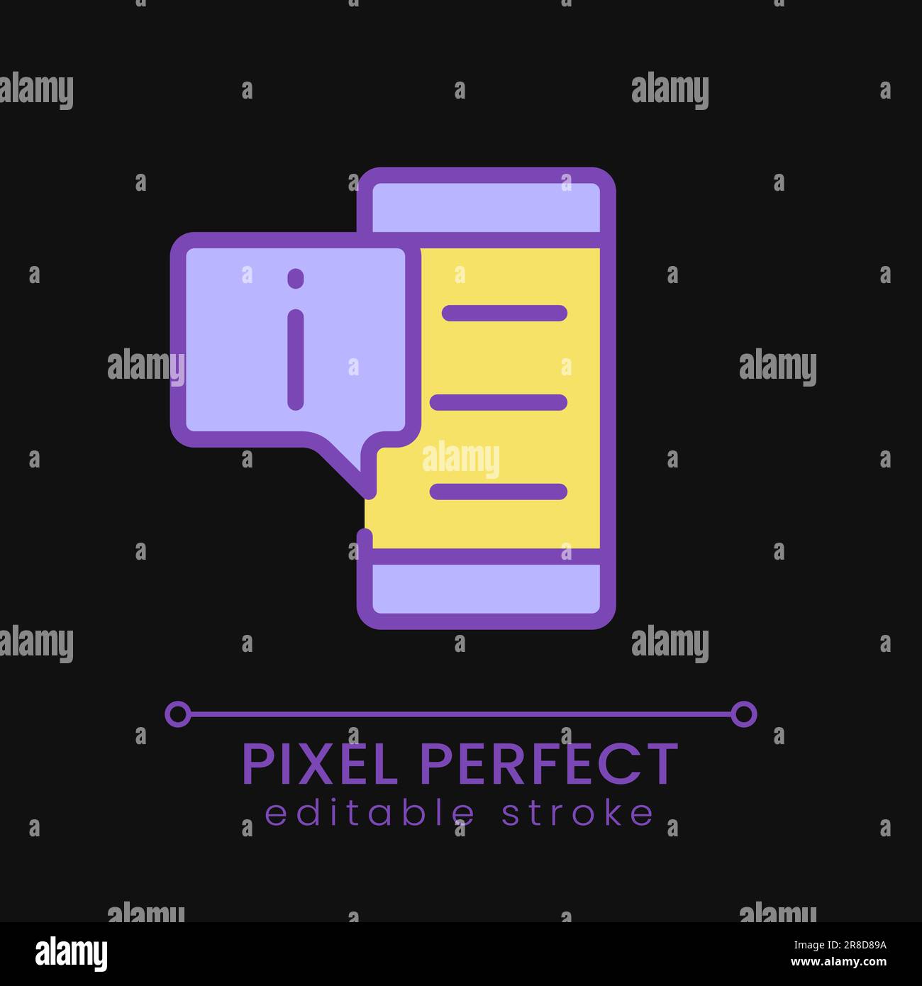 Get info from phone pixel perfect RGB color icon for dark theme Stock ...