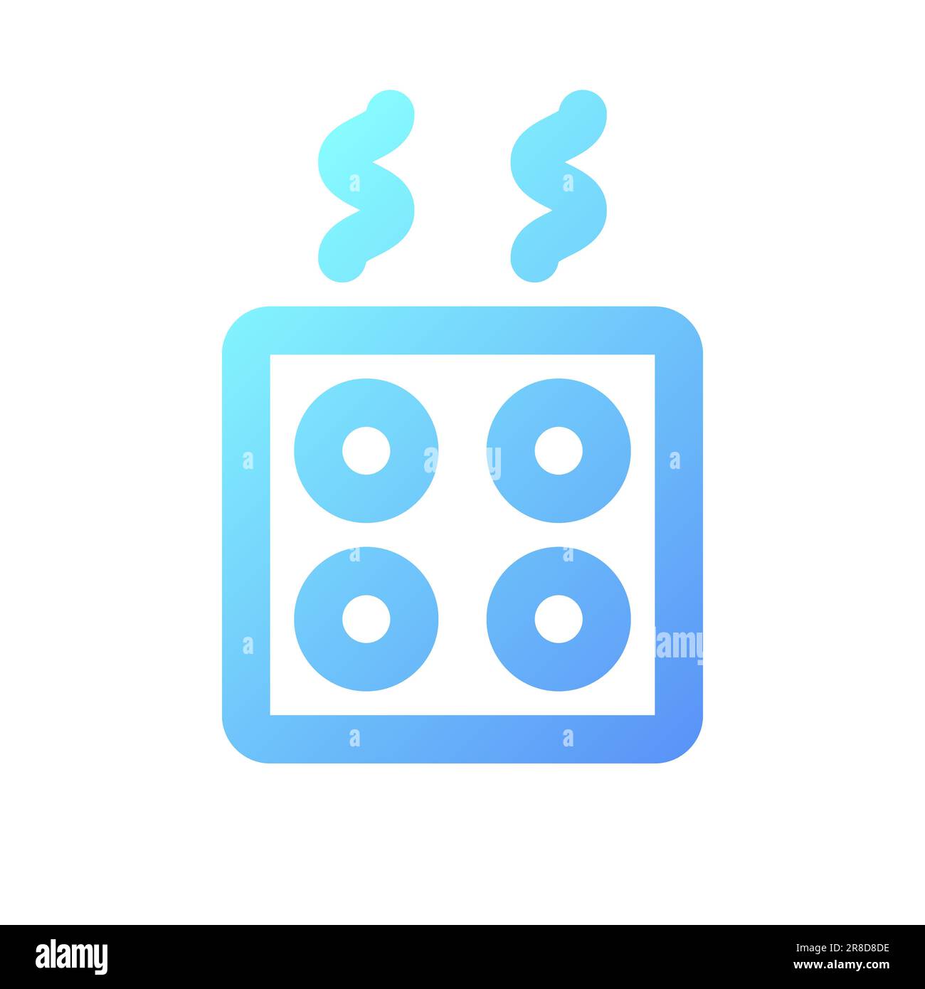 Kitchen stove pixel perfect gradient linear ui icon Stock Vector