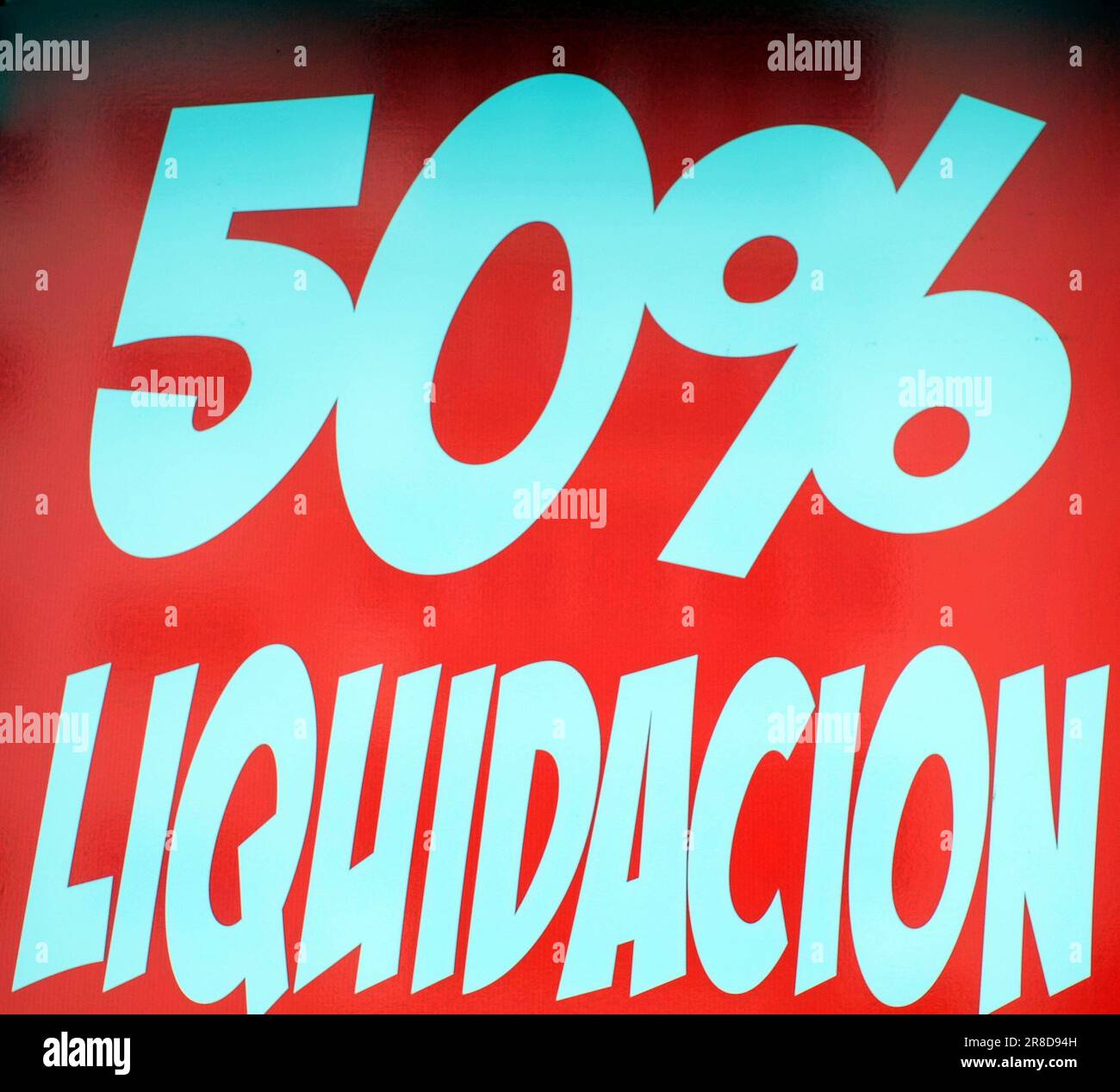 discount liquidation 50% off sale Stock Photo