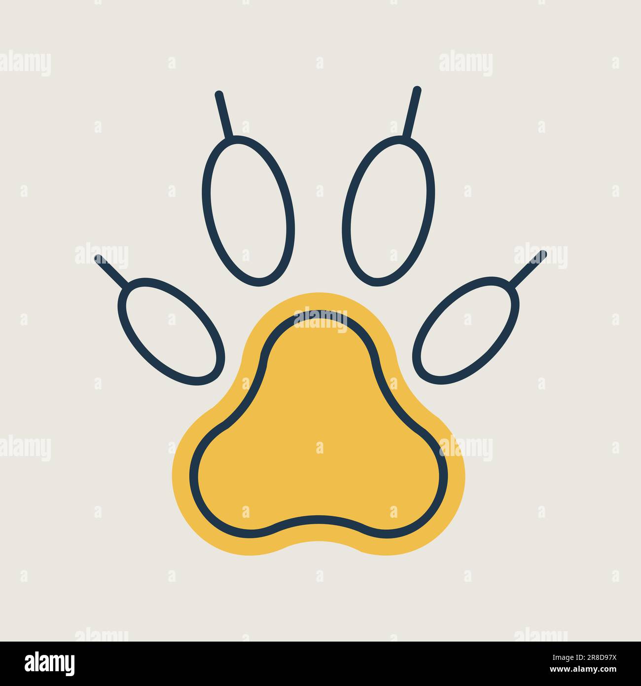 Predatory paw vector icon. Pet animal sign. Graph symbol for pet and ...