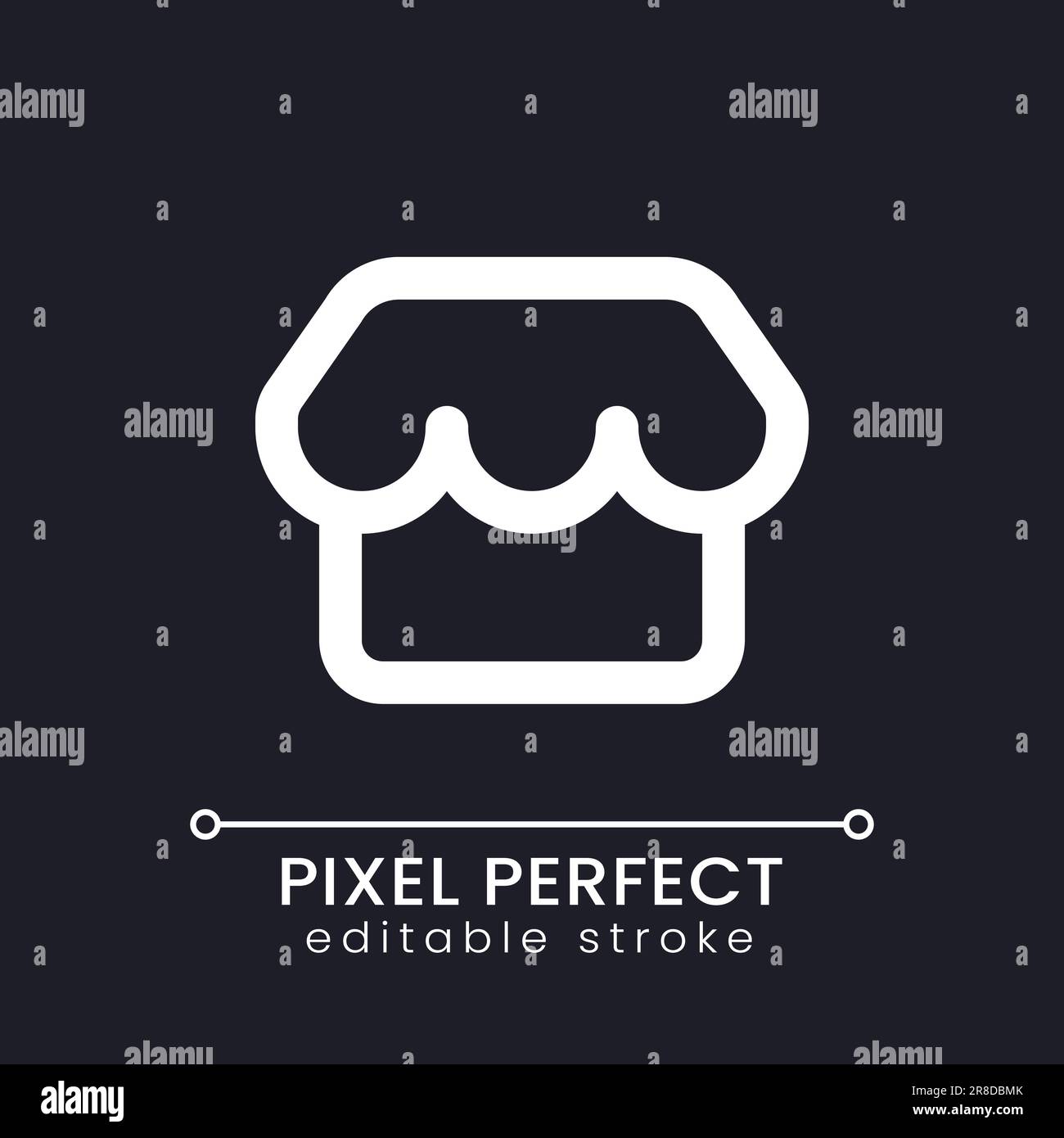 Shop pixel perfect white linear ui icon for dark theme Stock Vector ...