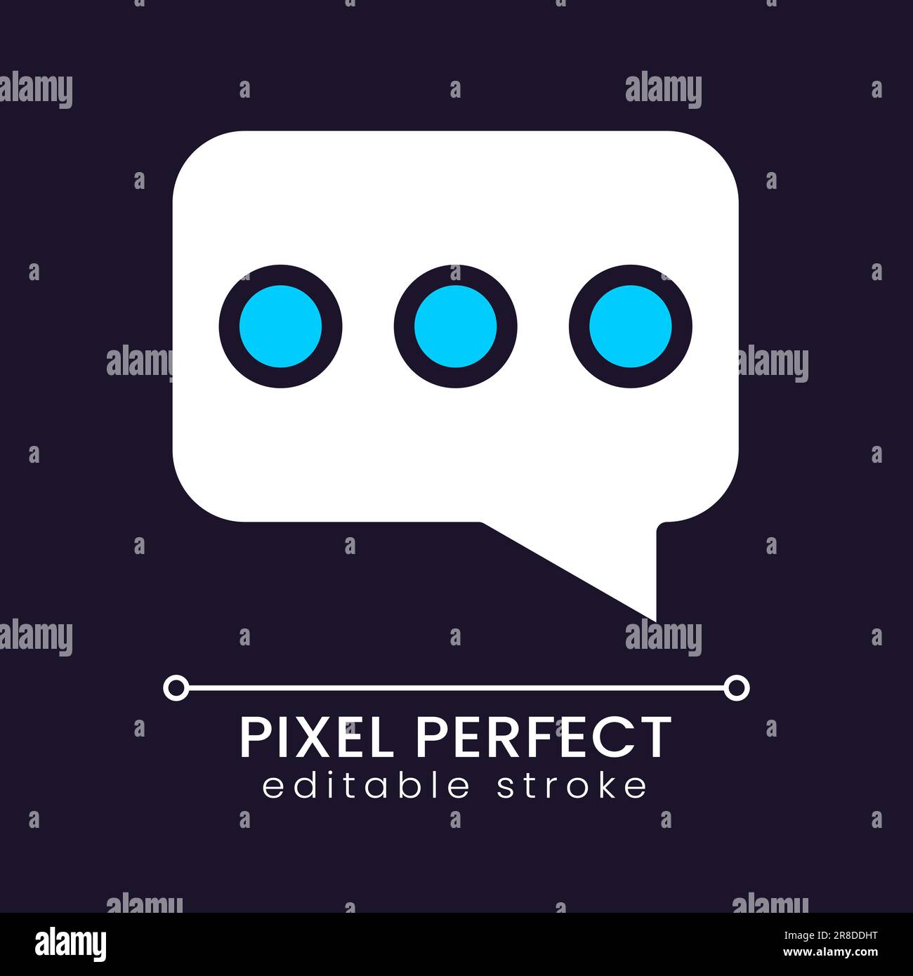 Speech balloon pixel perfect RGB color icon for dark theme Stock Vector ...
