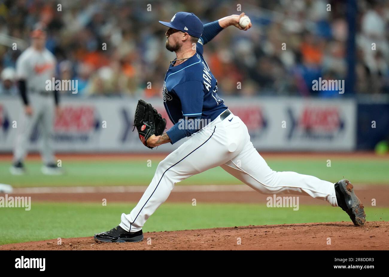 Tampa Bay Rays relief pitcher Shawn Armstrong against the Baltimore