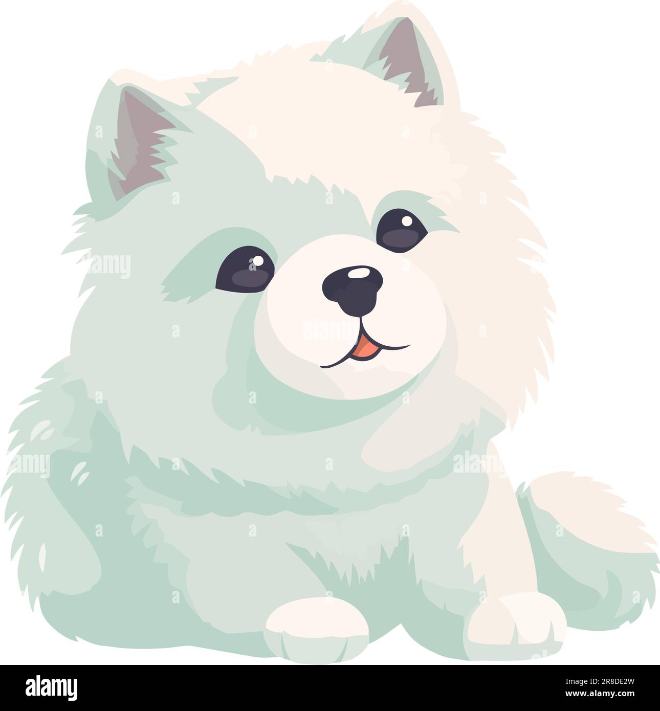 Cute puppy sitting, smiling happily Stock Vector Image & Art - Alamy