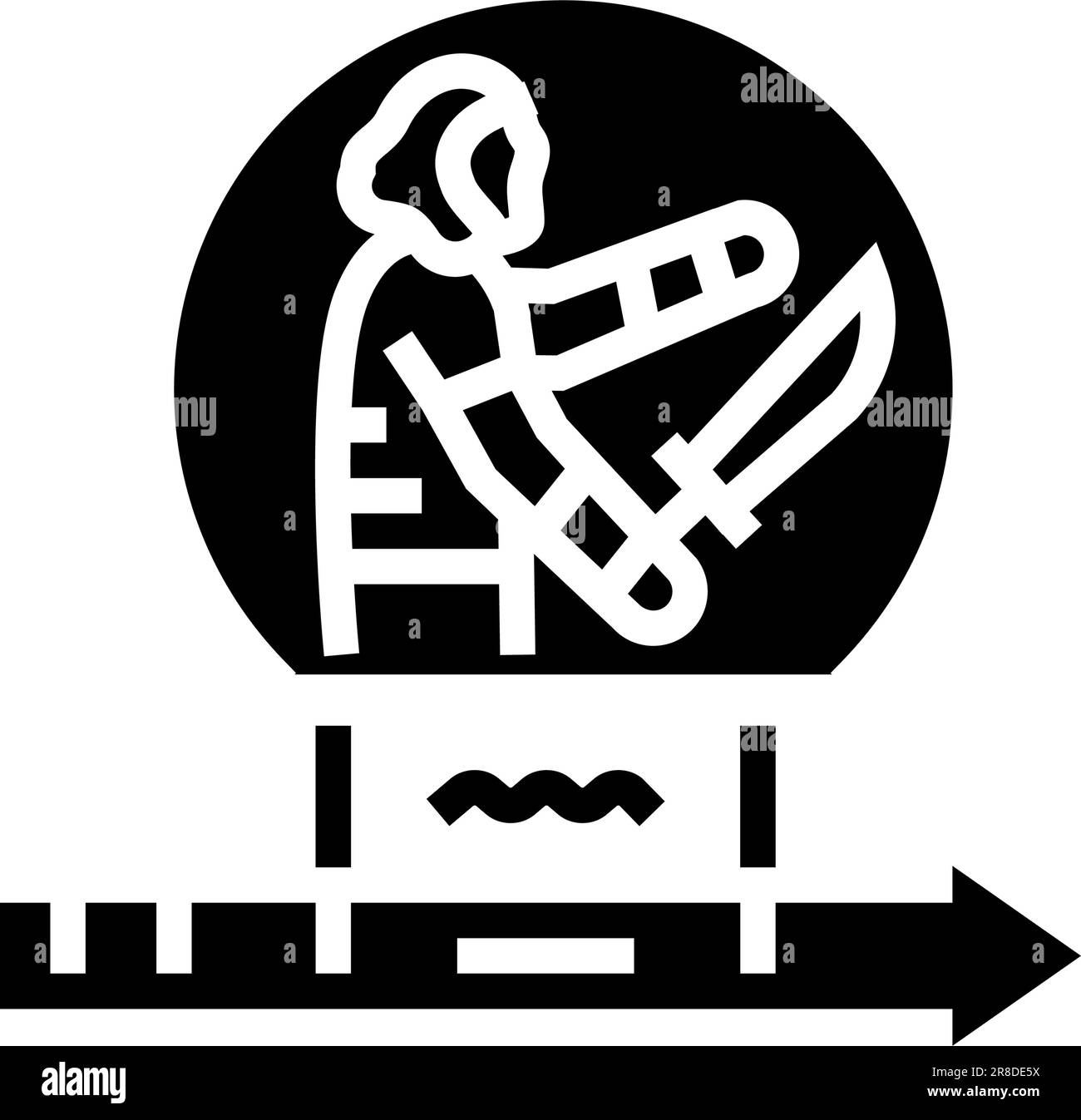 iron age human evolution glyph icon vector illustration Stock Vector