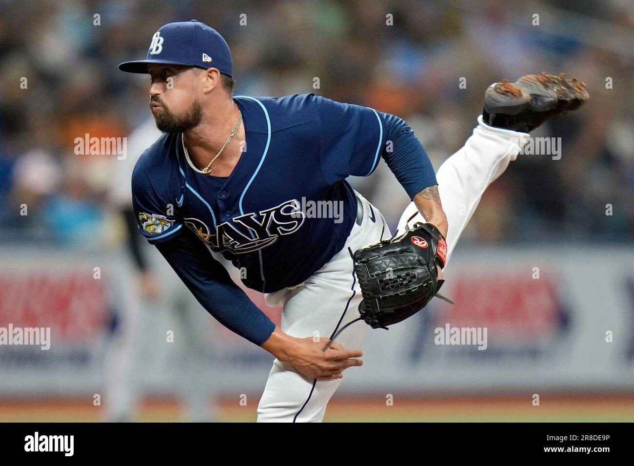 Tampa Bay Rays relief pitcher Shawn Armstrong follows through on a