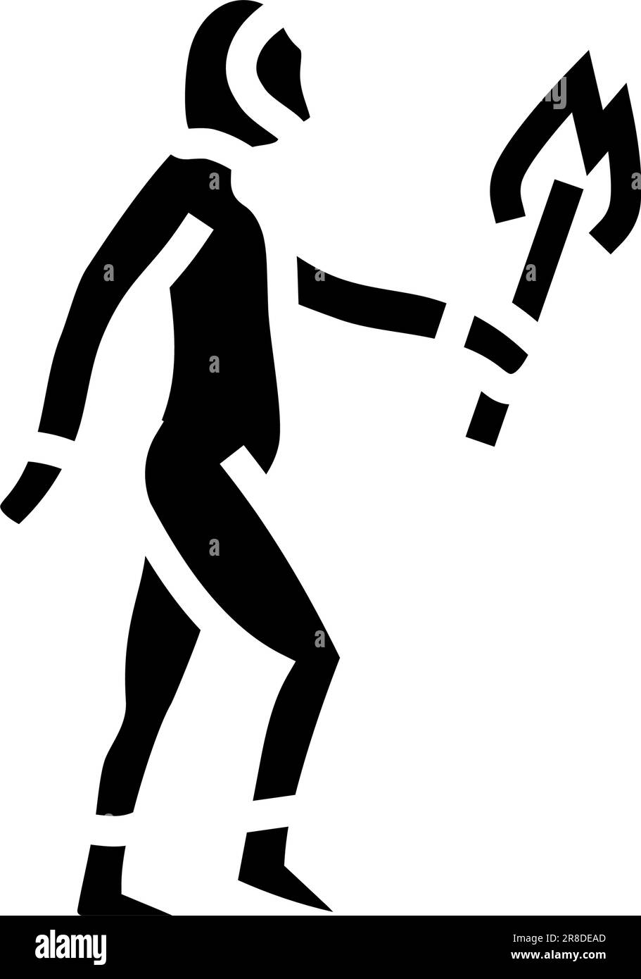homo heidelbergensis human evolution glyph icon vector illustration Stock Vector