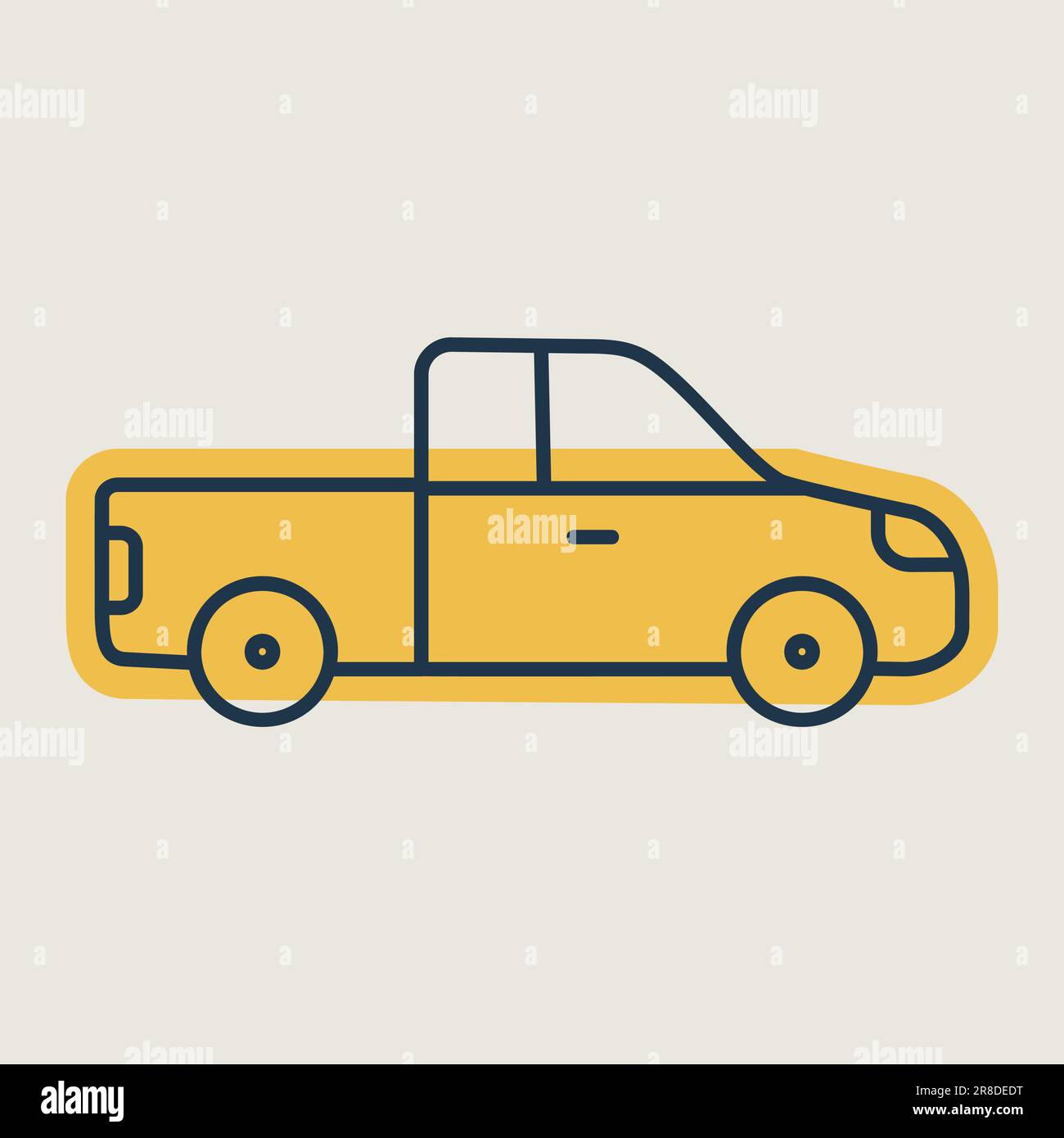 Pickup car vector isolated icon. Graph symbol for travel and tourism ...