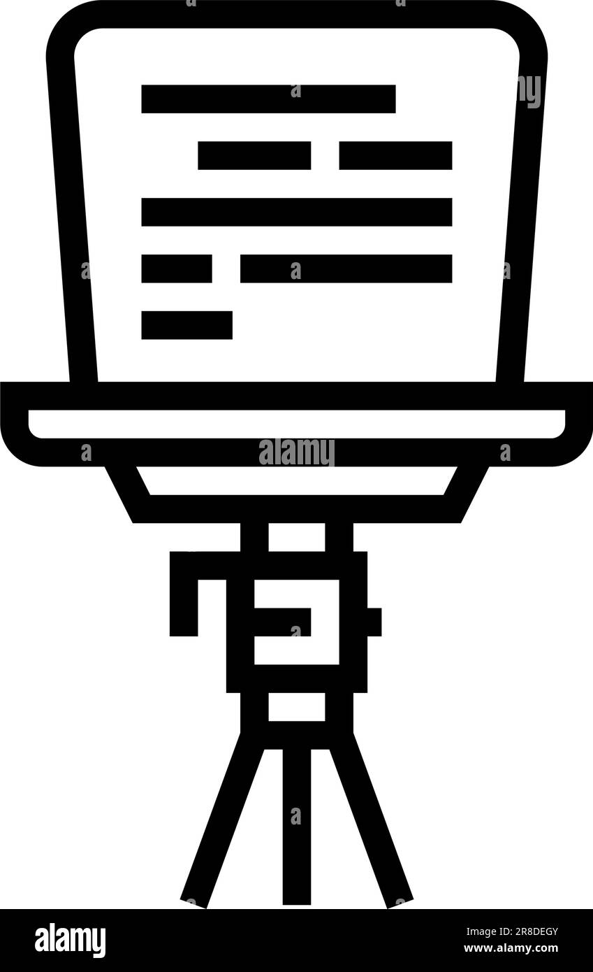 teleprompter news media line icon vector illustration Stock Vector