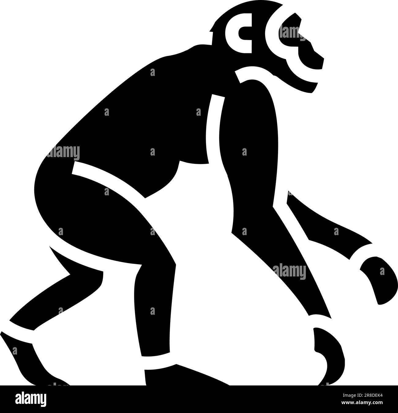 primate ancestors human evolution glyph icon vector illustration Stock Vector
