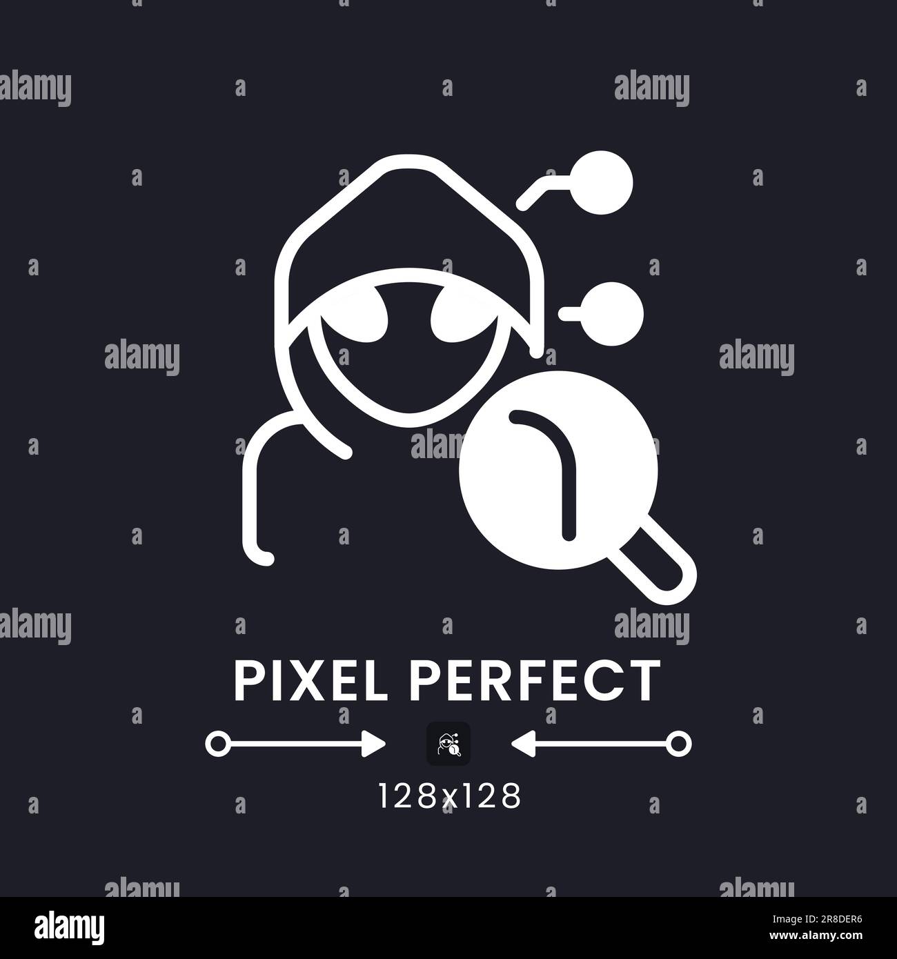 Attack analytics white solid desktop icon Stock Vector