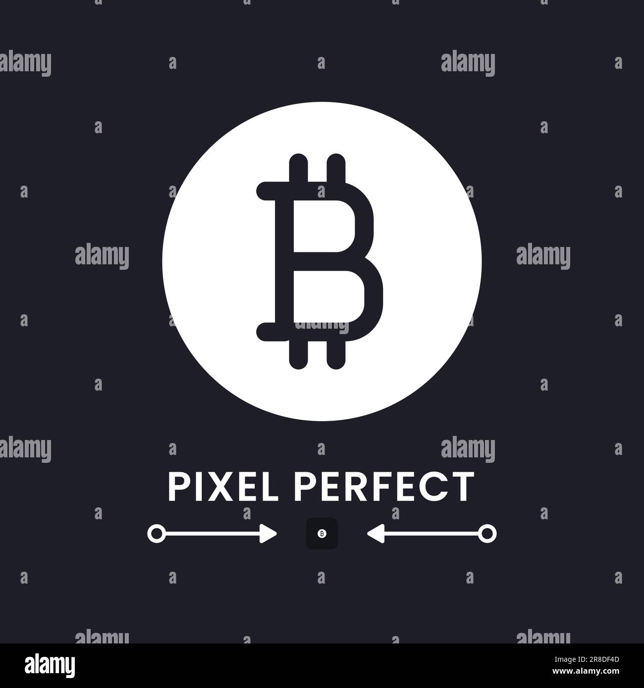 Bitcoin white solid desktop icon Stock Vector