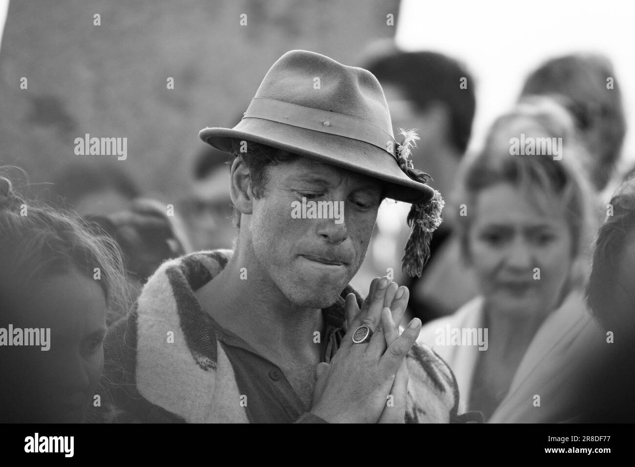 Annual Summer Solstice celebrations take place at Stonehenge, Wiltshire, UK Stock Photo