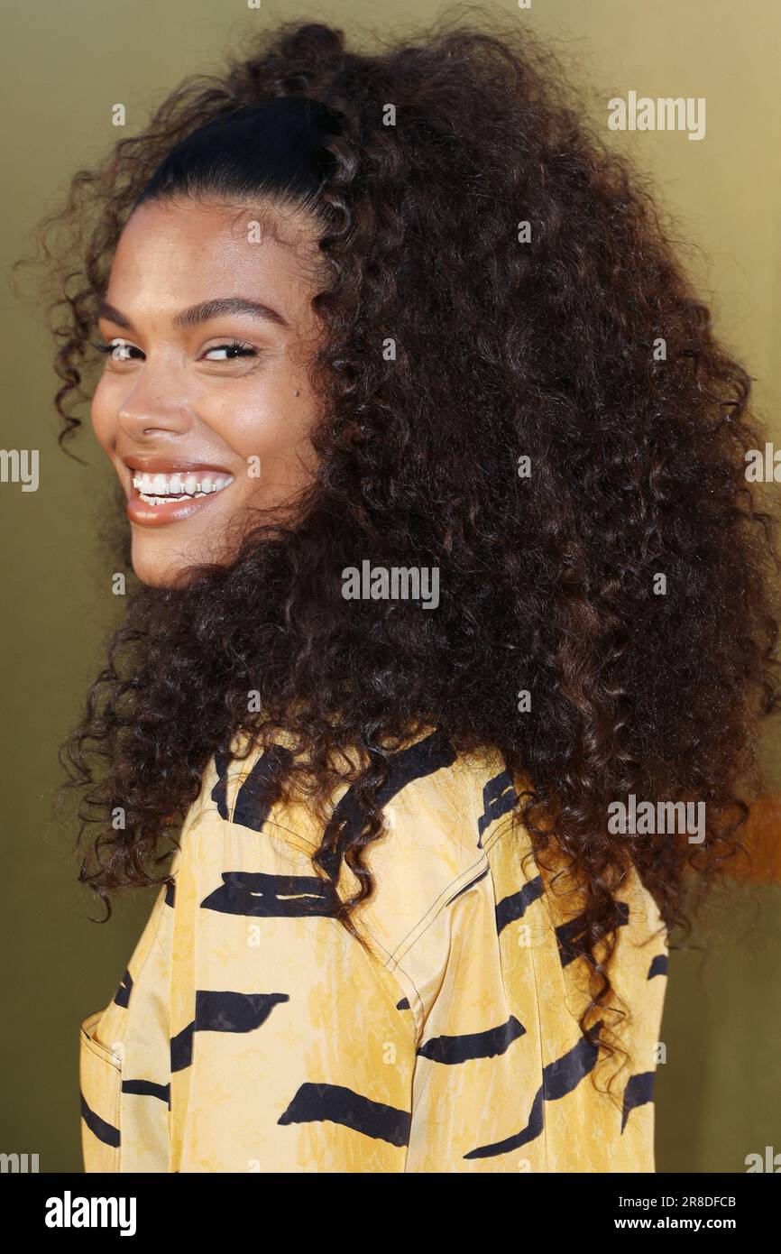 Paris, France. 20/06/2023, Tina Kunakey attend the Louis Vuitton Spring/Summer  2024 fashion show during the Paris Fashion Week menswear spring/summer 2024  on June 20, 2023 in Paris, France. Photo by Jerome Dominé/ABACAPRESS.COM