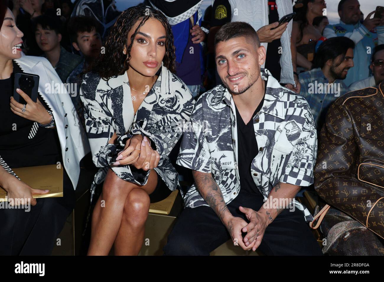 Paris, France. 20/06/2023, Marco Verratti and his wife Jessica Aidi