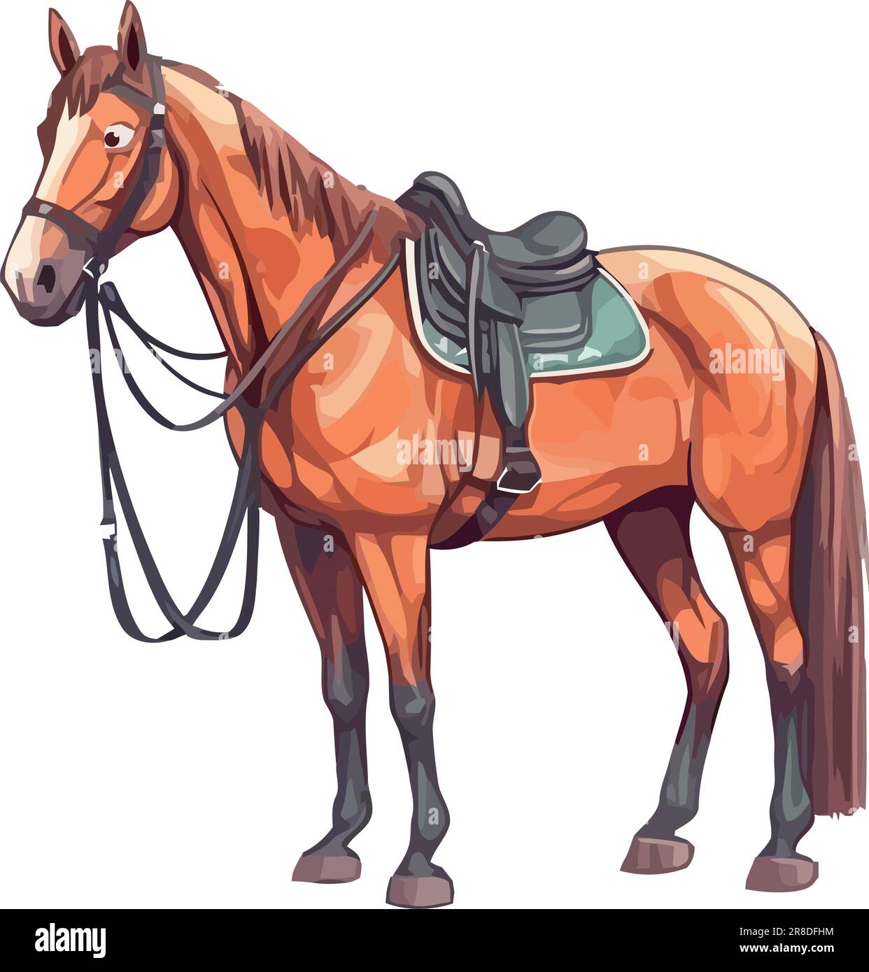 Saddled horse pulled Stock Vector Image & Art Alamy