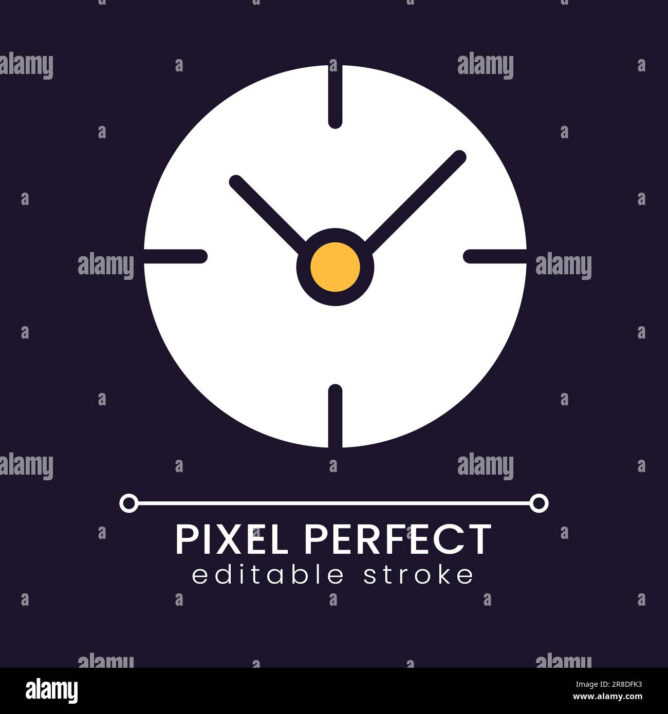 Clock pixel perfect RGB color icon for dark theme Stock Vector