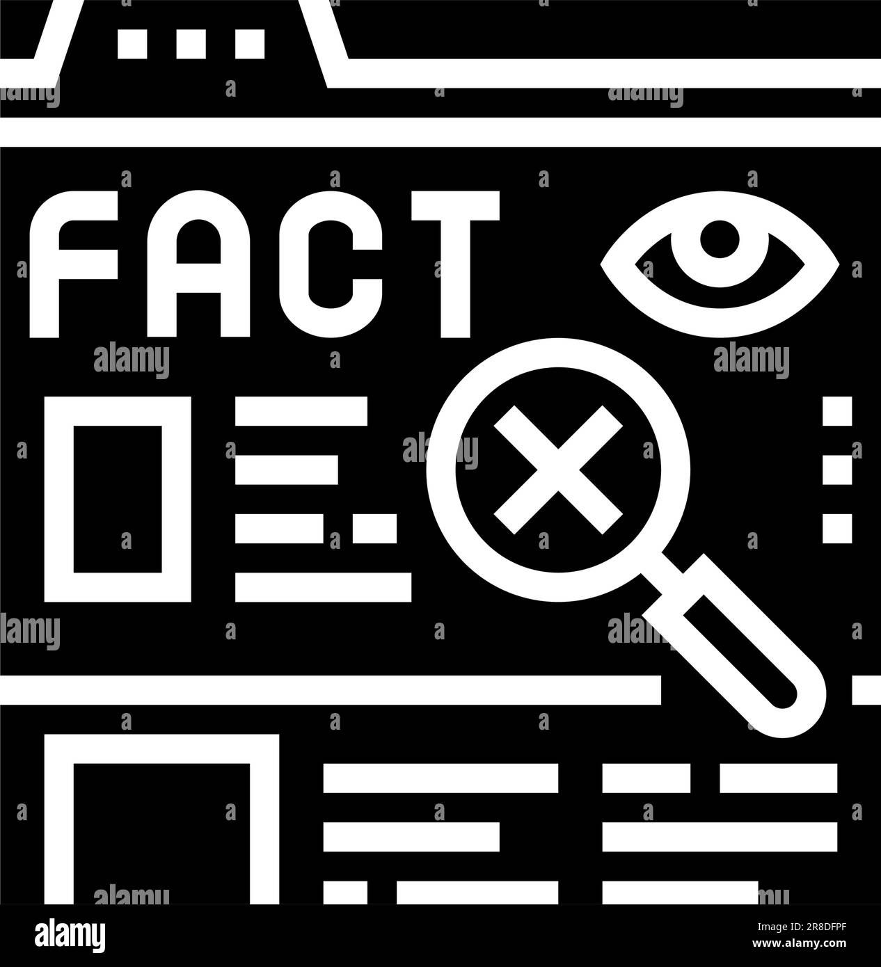 fact check news media glyph icon vector illustration Stock Vector Image ...