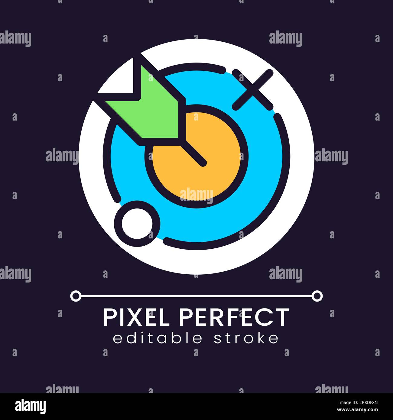 Aim pixel perfect RGB color icon for dark theme Stock Vector