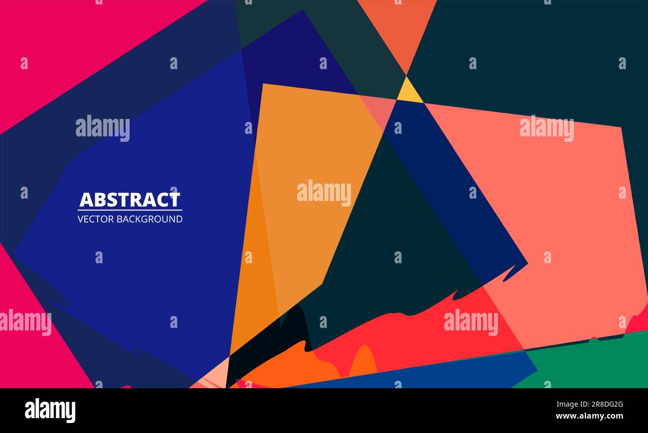 Colorful flat vector retro abstract background with geometric colored ...