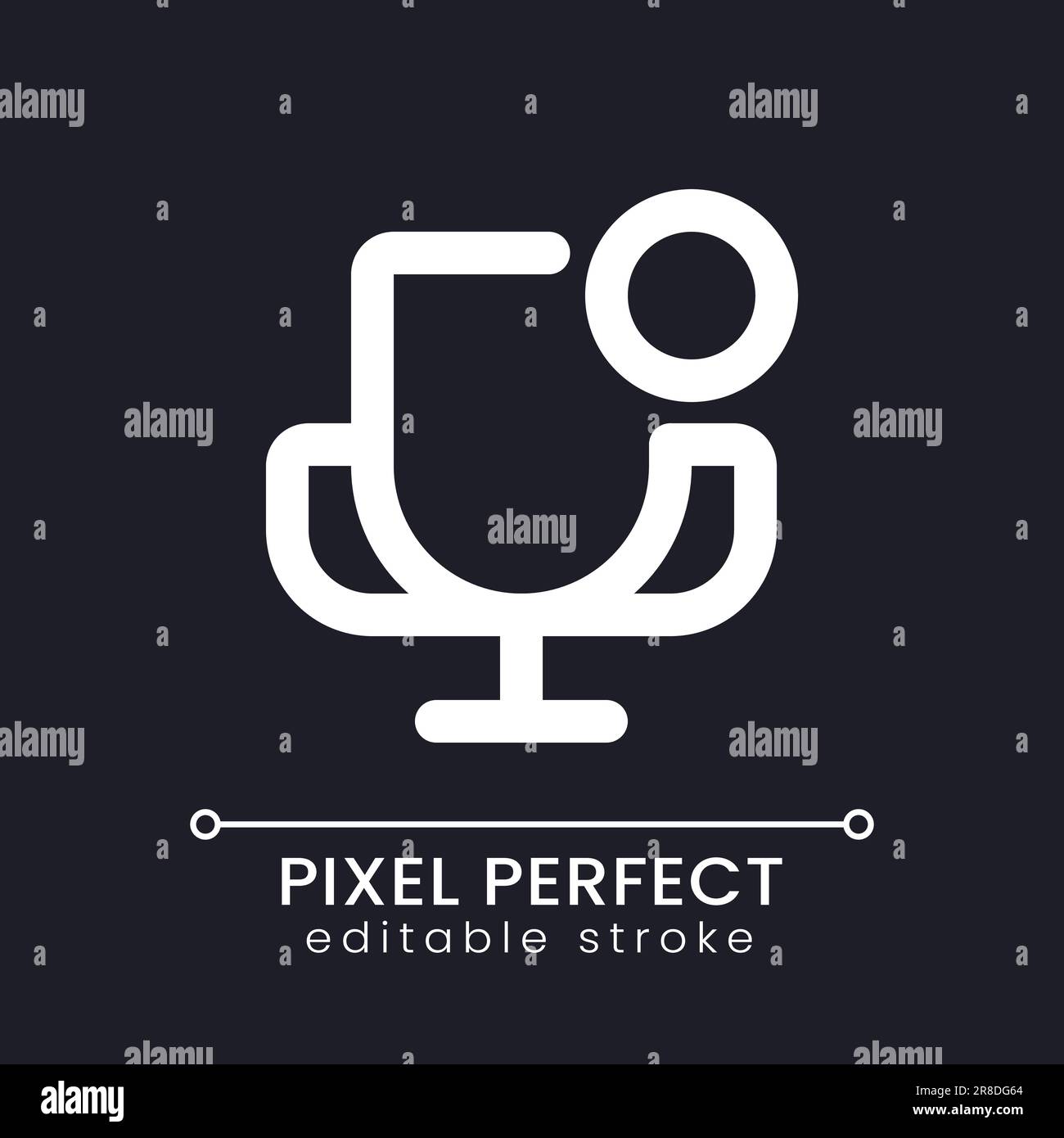 Notification about competition pixel perfect white linear ui icon for dark theme Stock Vector