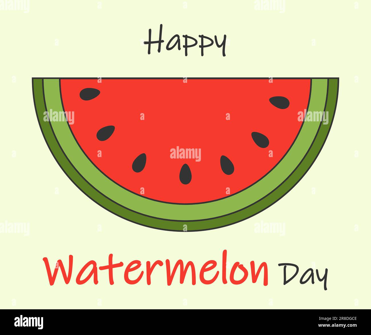 National Watermelon day card or background. Piece of watermelon. Vector ...