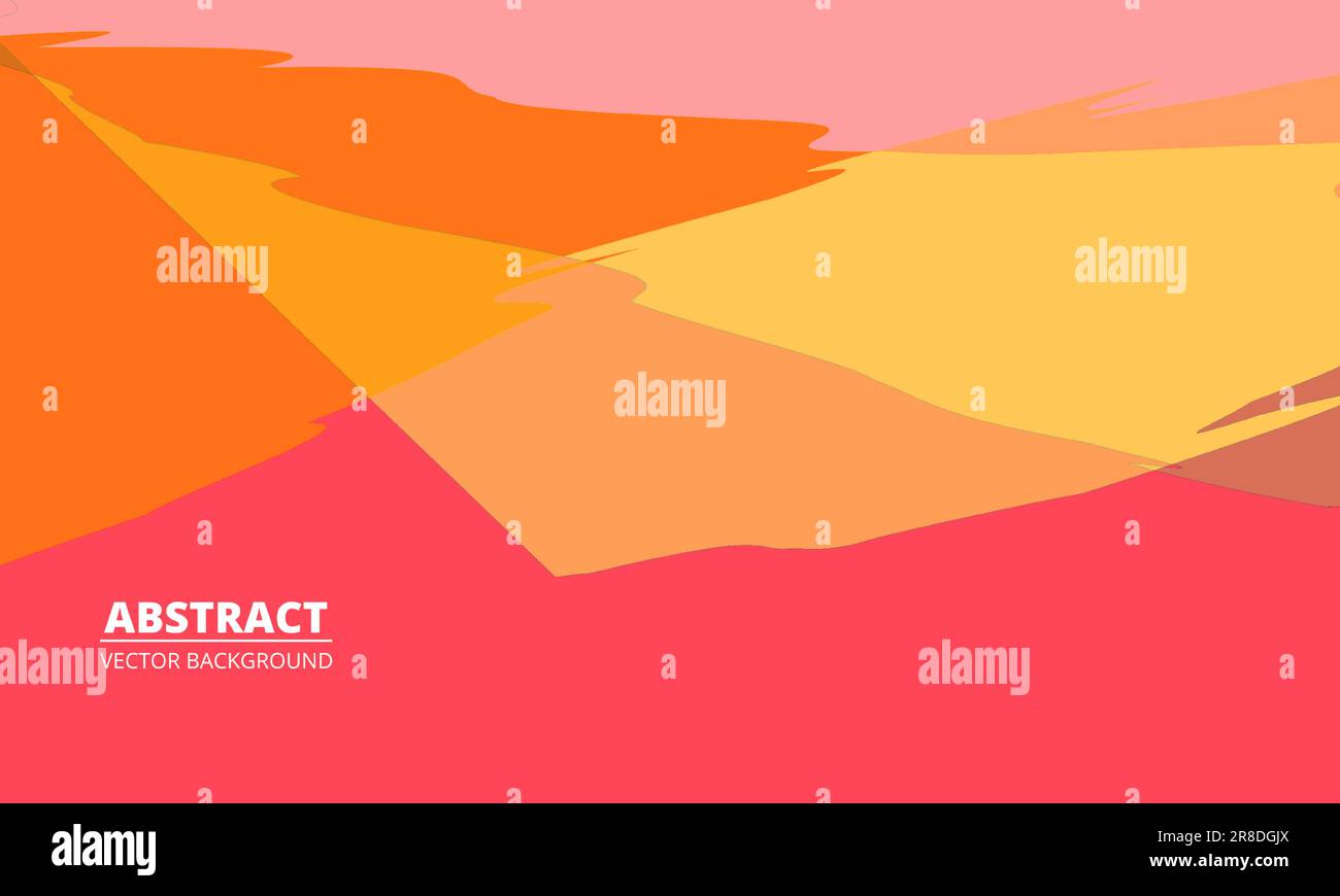 Red, orange and yellow bright abstract vector background with geometric colored flat vector shapes. Vector illustration Stock Vector