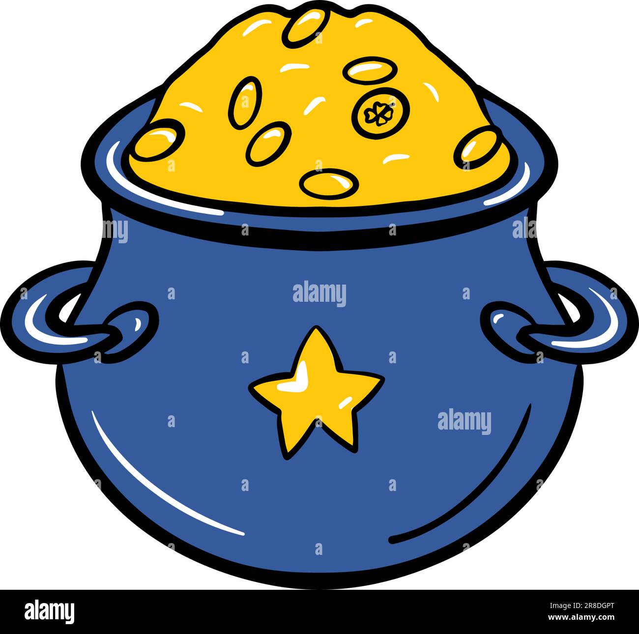 Golden coins with four leaf clover, vector illustration, for St ...