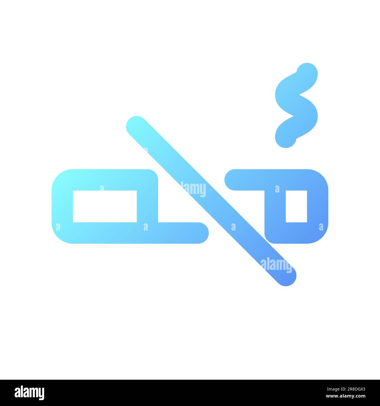No smoking pixel perfect gradient linear ui icon Stock Vector
