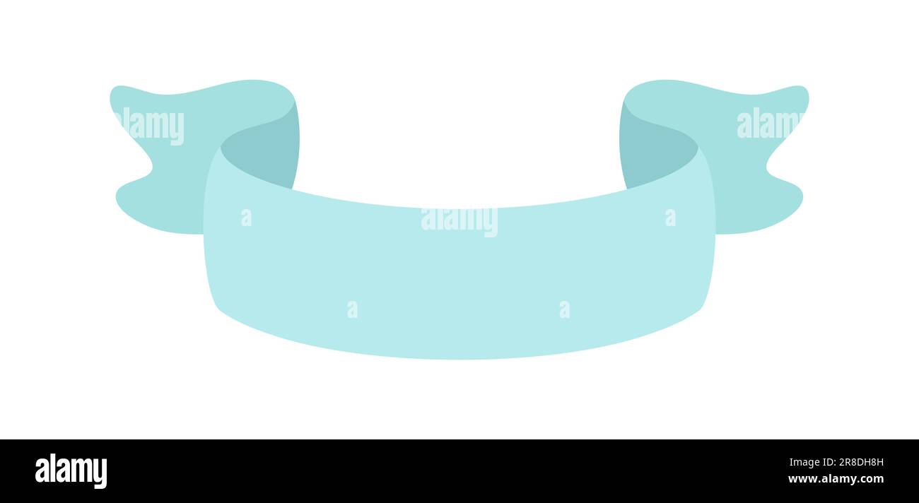 Blue ribbon banner icon, Web design element. Hand drawn vector ...