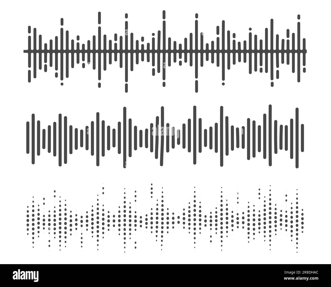 Sound wave of music voice and radio. Frequency waveform line. Abstract